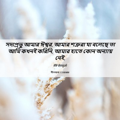 Picture 06 - গীতমালা 7:3 BENIRV - সদাপ্রভুু আমার - Bible Verse Picture