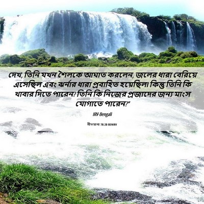 Picture 06 - গীতমালা 78:20 BENIRV - দেখ, তিনি যখন শৈলকে - Bible Verse Picture