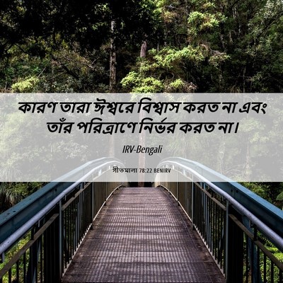 Picture 06 - গীতমালা 78:22 BENIRV - কারণ তারা ঈশ্বরে - Bible Verse Picture