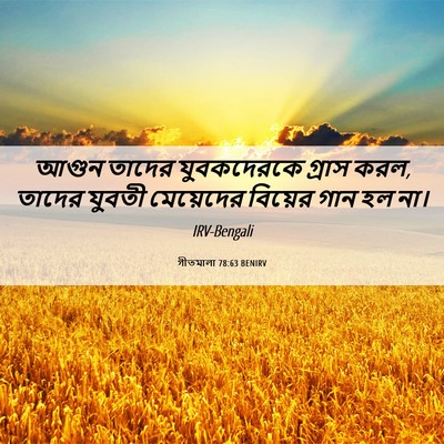 Picture 06 - গীতমালা 78:63 BENIRV - আগুন তাদের - Bible Verse Picture