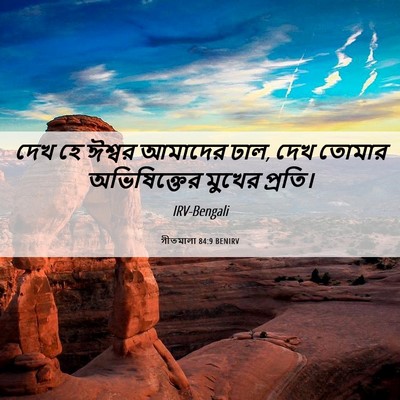 Picture 06 - গীতমালা 84:9 BENIRV - দেখ হে ঈশ্বর - Bible Verse Picture