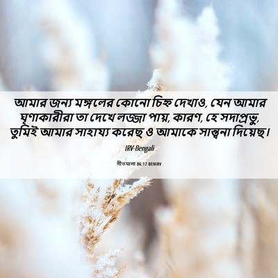 Picture 06 - গীতমালা 86:17 BENIRV - আমার জন্য মঙ্গলের - Bible Verse Picture
