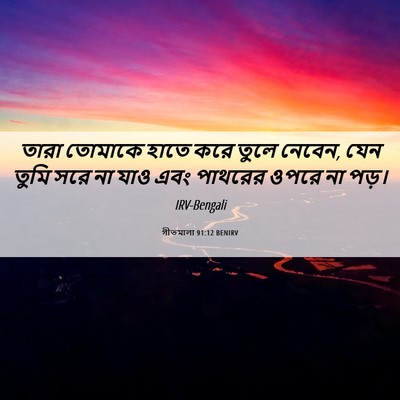 Picture 06 - গীতমালা 91:12 BENIRV - তারা তোমাকে হাতে - Bible Verse Picture