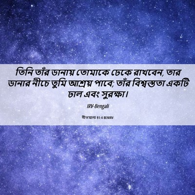 Picture 06 - গীতমালা 91:4 BENIRV - তিনি তাঁর ডানায় - Bible Verse Picture