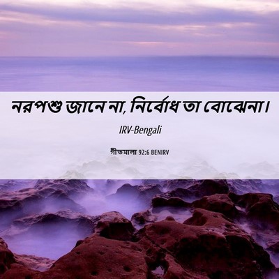 Picture 06 - গীতমালা 92:6 BENIRV - নরপশু জানে না, - Bible Verse Picture