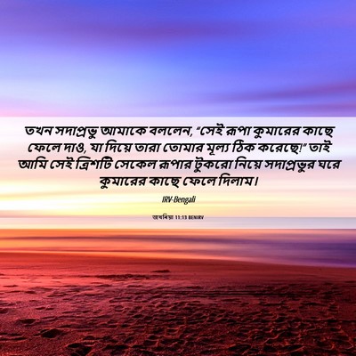 Picture 06 - জখৰিয়া 11:13 BENIRV - তখন সদাপ্রভু - Bible Verse Picture