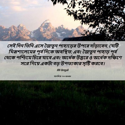 Picture 06 - জখৰিয়া 14:4 BENIRV - সেই দিন তিনি এসে - Bible Verse Picture