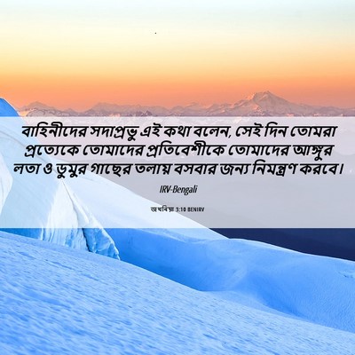 Picture 06 - জখৰিয়া 3:10 BENIRV - বাহিনীদের - Bible Verse Picture
