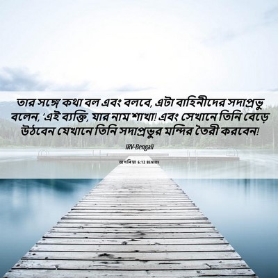 Picture 06 - জখৰিয়া 6:12 BENIRV - তার সঙ্গে কথা বল - Bible Verse Picture