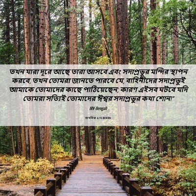 Picture 06 - জখৰিয়া 6:15 BENIRV - তখন যারা দূরে আছে - Bible Verse Picture