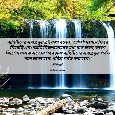 Picture 06 - জখৰিয়া 8:3 BENIRV - বাহিনীদের - Bible Verse Picture
