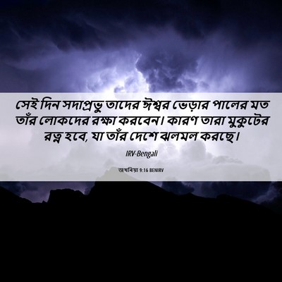 Picture 06 - জখৰিয়া 9:16 BENIRV - সেই দিন সদাপ্রভু - Bible Verse Picture