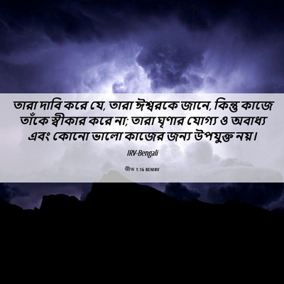 Picture 06 - তীত 1:16 BENIRV - তারা দাবি করে যে, - Bible Verse Picture