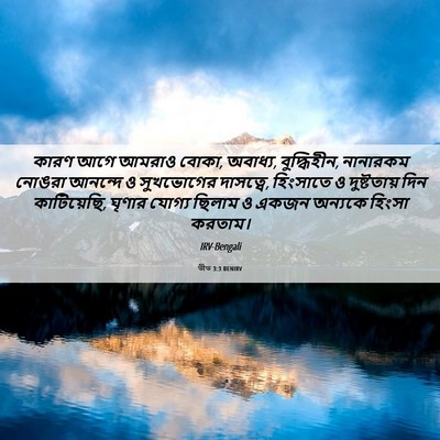 Picture 06 - তীত 3:3 BENIRV - কারণ আগে আমরাও - Bible Verse Picture