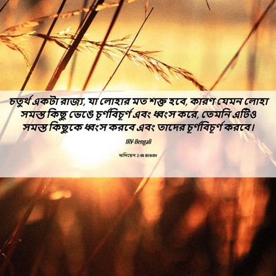 Picture 06 - দানিয়েল 2:40 BENIRV - চতুর্থ একটা রাজ্য, - Bible Verse Picture