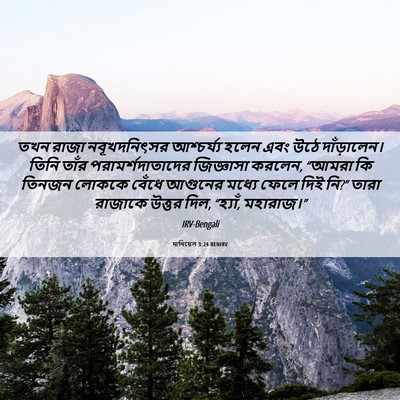 Picture 06 - দানিয়েল 3:24 BENIRV - তখন রাজা - Bible Verse Picture