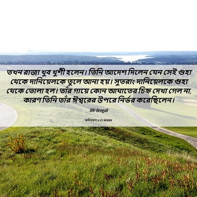 Picture 06 - দানিয়েল 6:23 BENIRV - তখন রাজা খুব খুশী - Bible Verse Picture