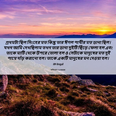 Picture 06 - দানিয়েল 7:4 BENIRV - প্রথমটা ছিল - Bible Verse Picture