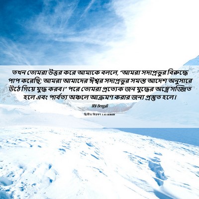 Picture 06 - দ্বিতীয় বিৱৰণ 1:41 BENIRV - তখন তোমরা উত্তর - Bible Verse Picture