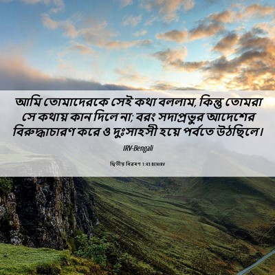Picture 06 - দ্বিতীয় বিৱৰণ 1:43 BENIRV - আমি তোমাদেরকে সেই - Bible Verse Picture
