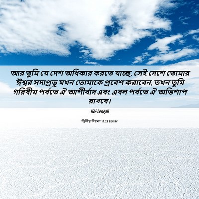 Picture 06 - দ্বিতীয় বিৱৰণ 11:29 BENIRV - আর তুমি যে দেশ - Bible Verse Picture