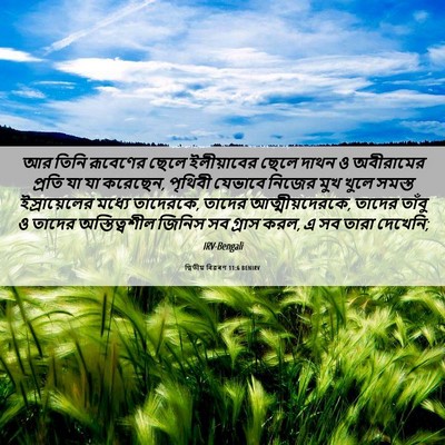 Picture 06 - দ্বিতীয় বিৱৰণ 11:6 BENIRV - আর তিনি রূবেণের - Bible Verse Picture