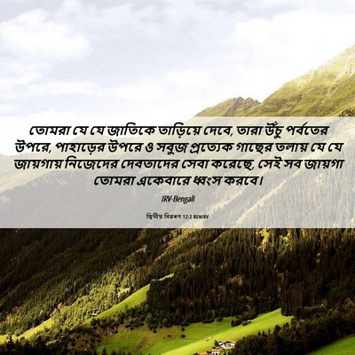 Picture 06 - দ্বিতীয় বিৱৰণ 12:2 BENIRV - তোমরা যে যে জাতিকে - Bible Verse Picture