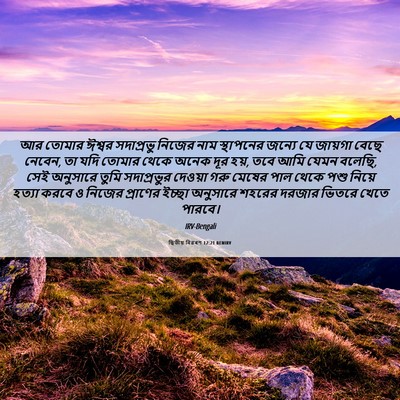 Picture 06 - দ্বিতীয় বিৱৰণ 12:21 BENIRV - আর তোমার ঈশ্বর - Bible Verse Picture
