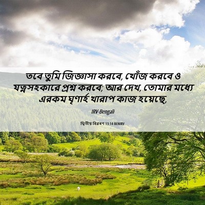 Picture 06 - দ্বিতীয় বিৱৰণ 13:14 BENIRV - তবে তুমি জিজ্ঞাসা - Bible Verse Picture