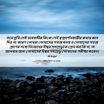 Picture 06 - দ্বিতীয় বিৱৰণ 13:3 BENIRV - তবে তুমি সেই - Bible Verse Picture