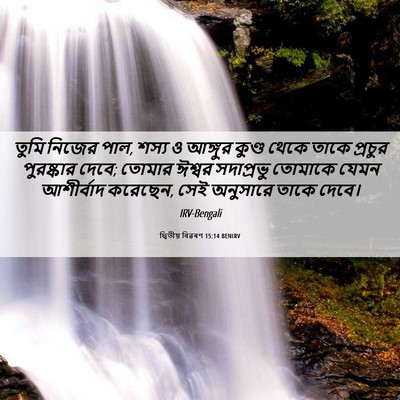 Picture 06 - দ্বিতীয় বিৱৰণ 15:14 BENIRV - তুমি নিজের পাল, - Bible Verse Picture
