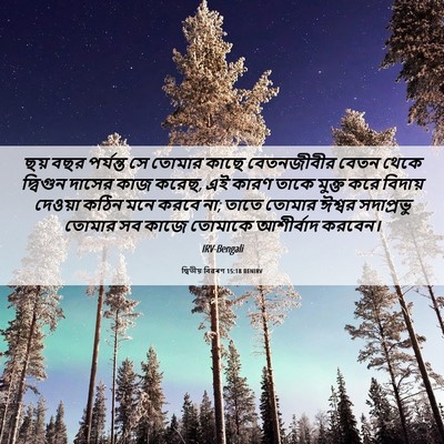 Picture 06 - দ্বিতীয় বিৱৰণ 15:18 BENIRV - ছয় বছর পর্যন্ত সে - Bible Verse Picture