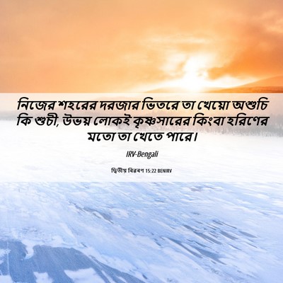 Picture 06 - দ্বিতীয় বিৱৰণ 15:22 BENIRV - নিজের শহরের দরজার - Bible Verse Picture