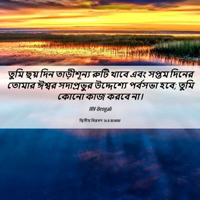 Picture 06 - দ্বিতীয় বিৱৰণ 16:8 BENIRV - তুমি ছয় দিন - Bible Verse Picture