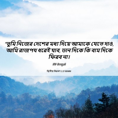 Picture 06 - দ্বিতীয় বিৱৰণ 2:27 BENIRV - “তুমি নিজের দেশের - Bible Verse Picture