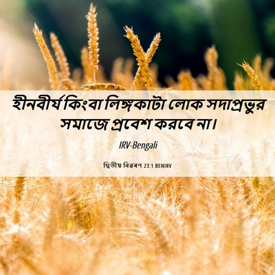 Picture 06 - দ্বিতীয় বিৱৰণ 23:1 BENIRV - হীনবীর্য কিংবা - Bible Verse Picture