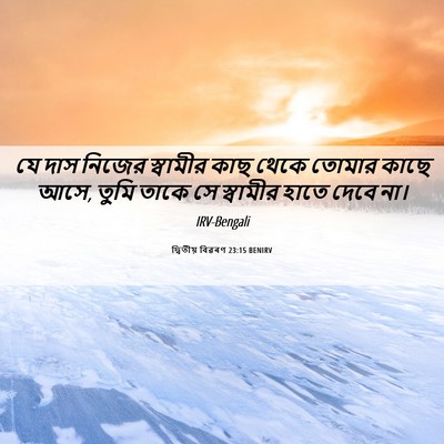 Picture 06 - দ্বিতীয় বিৱৰণ 23:15 BENIRV - যে দাস নিজের - Bible Verse Picture