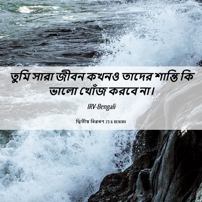 Picture 06 - দ্বিতীয় বিৱৰণ 23:6 BENIRV - তুমি সারা জীবন - Bible Verse Picture