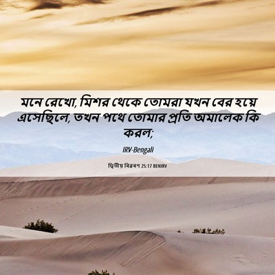 Picture 06 - দ্বিতীয় বিৱৰণ 25:17 BENIRV - মনে রেখো, মিশর থেকে - Bible Verse Picture