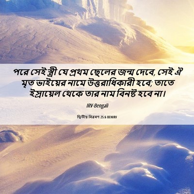 Picture 06 - দ্বিতীয় বিৱৰণ 25:6 BENIRV - পরে সেই স্ত্রী যে - Bible Verse Picture