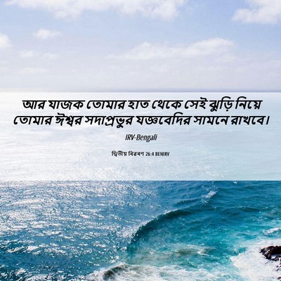 Picture 06 - দ্বিতীয় বিৱৰণ 26:4 BENIRV - আর যাজক তোমার হাত - Bible Verse Picture