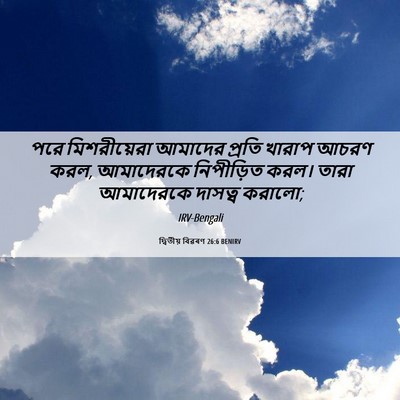 Picture 06 - দ্বিতীয় বিৱৰণ 26:6 BENIRV - পরে মিশরীয়েরা - Bible Verse Picture