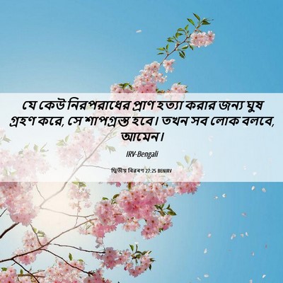 Picture 06 - দ্বিতীয় বিৱৰণ 27:25 BENIRV - যে কেউ নিরপরাধের - Bible Verse Picture