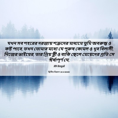 Picture 06 - দ্বিতীয় বিৱৰণ 28:54 BENIRV - যখন সব শহরের - Bible Verse Picture