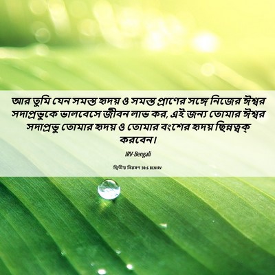 Picture 06 - দ্বিতীয় বিৱৰণ 30:6 BENIRV - আর তুমি যেন সমস্ত - Bible Verse Picture