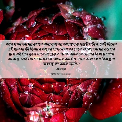Picture 06 - দ্বিতীয় বিৱৰণ 31:21 BENIRV - আর যখন তাদের ওপরে - Bible Verse Picture