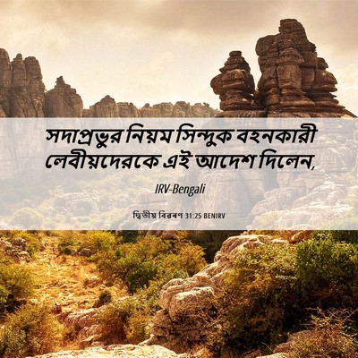 Picture 06 - দ্বিতীয় বিৱৰণ 31:25 BENIRV - সদাপ্রভুর নিয়ম - Bible Verse Picture