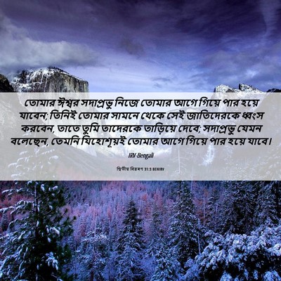 Picture 06 - দ্বিতীয় বিৱৰণ 31:3 BENIRV - তোমার ঈশ্বর - Bible Verse Picture