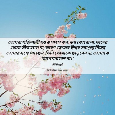 Picture 06 - দ্বিতীয় বিৱৰণ 31:6 BENIRV - তোমরা শক্তিশালী - Bible Verse Picture