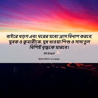 Picture 06 - দ্বিতীয় বিৱৰণ 32:25 BENIRV - বাইরে খড়গ এবং - Bible Verse Picture